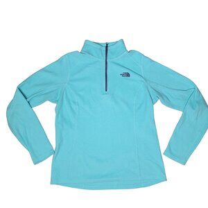 The North Face Women's 1/4 Zip Fleece Pullover Size M Blue sweater sweatshirt
